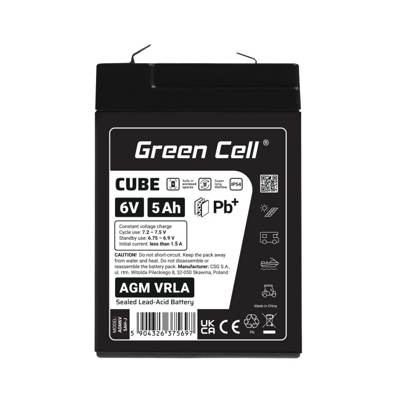 UPS batéria uzavretá olovená Green Cell AGM6V5AH-J 6 V 5 Ah
