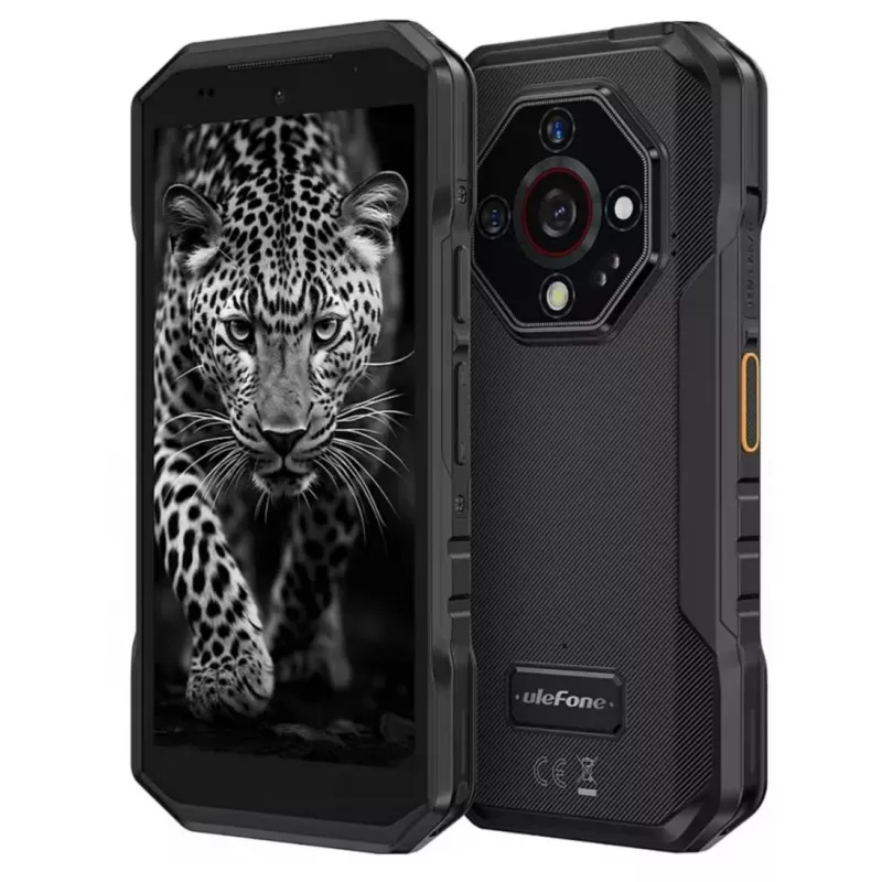 UleFone Armor X32 — 5,65 palca (14,3 cm), Android 14, 6 GB RAM, 128 GB, 48 MP trojitá kamera, 5500 mAh, IP68/IP69K, Dual SIM, čierny