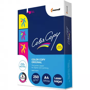 Kancelársky kopírovací papier Mondi Color Copy 8687A25 (A4; 250 g/m²; 125 listov; biely papier; saténový)
