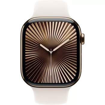 APPLE Watch Series 10 GPS + Cellular 46 mm titánovo-zlaté puzdro so Starlight športovým remienkom – S/M