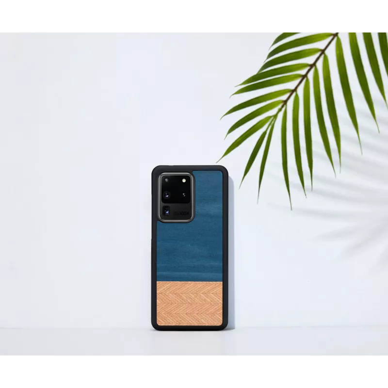 Ochranné puzdro na smartphone Man and Wood Galaxy S20 Ultra Denim čierna
