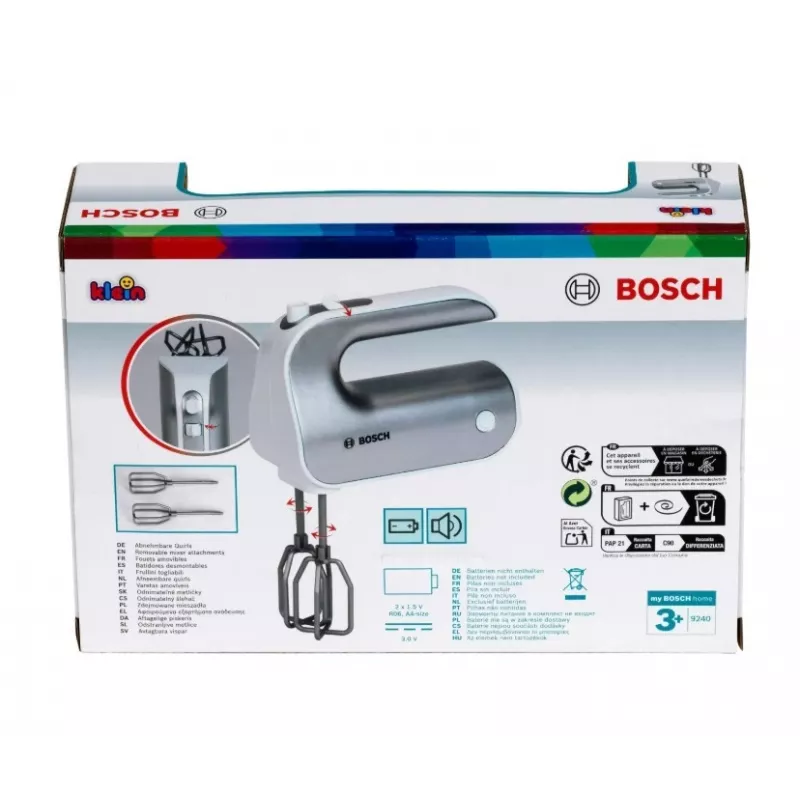 Hračkársky kuchynský mixér KLEIN Mixer Bosch 9240 strieborný – hračka, praktická veľkosť pre deti
