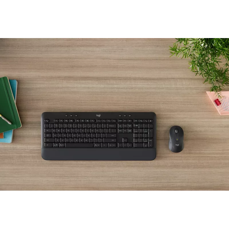 Logitech Signature MK650 for Business – súprava klávesnica a myš – bezdrôtová – 2,4 GHz, Bluetooth LE – QWERTY – španielska – grafitová