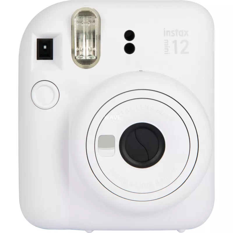 Instantná kamera Fujifilm Instax Mini 12 biela — výtlačky 86×54 mm, ohnisková vzdialenosť 60 mm, AA batéria