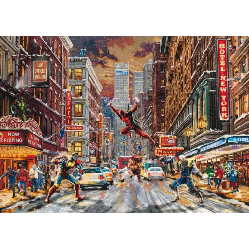 Thomas Kinkade Studios: Marvel - Deadpool, Snow Day, puzzle 1000 dielikov
