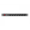 Lanberg | jednotka rozvodu napájania (PDU) 19 inch 1U 10A 2M 7x Schuko zásuvky | PDU-07F-0200-IEC-BK