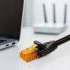 Ethernetový patch kábel QOLTEC CAT6, 2×RJ45, 20 m, čierny
