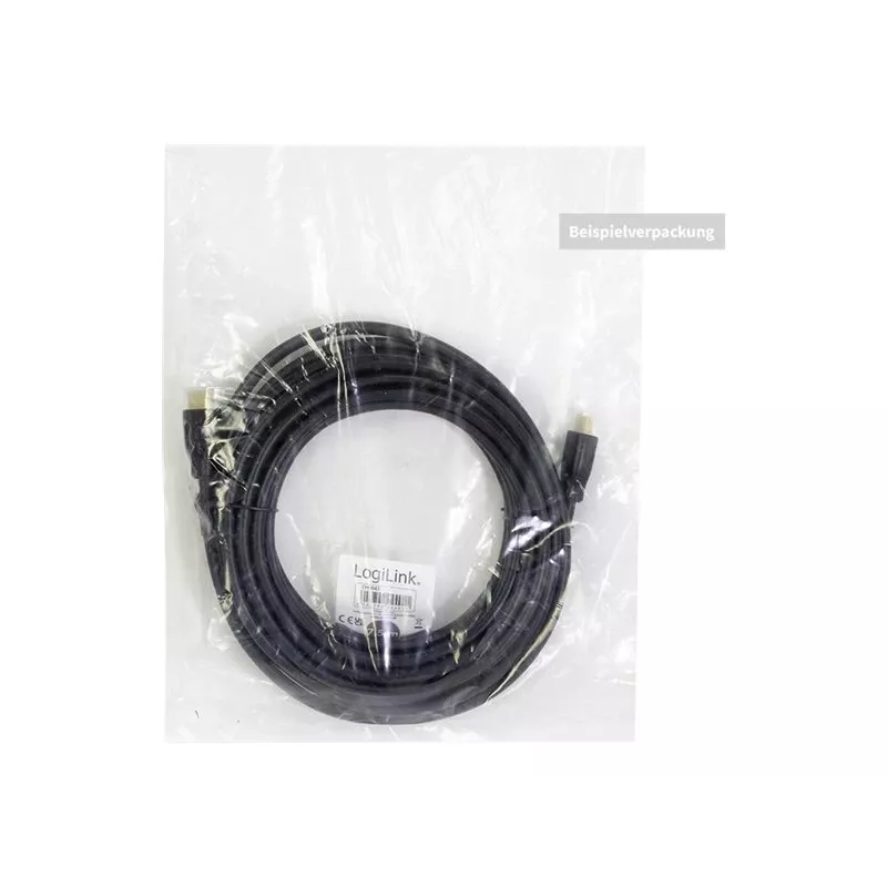 LogiLink CH0053 vysokorýchlostný kábel HDMI s Ethernetom, HDMI 1.4, A samec – A samec, 4K/30, pozlátené kontakty, 10 m, čierny