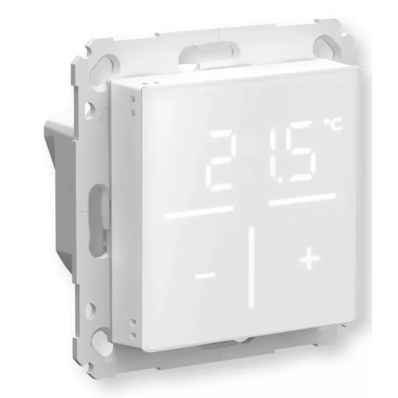 Sklenený nástenný termostat Homematic IP model 161458A0 – digitálny, biely, 230 V, IP20