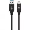 Wentronic goobay - USB kábel - USB-C (M) na USB Type A (M) - USB 3,1 Gen 2 3 A - 50cm - okrúhly - čierny (41073)