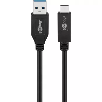 Wentronic goobay - USB kábel - USB-C (M) na USB Type A (M) - USB 3,1 Gen 2 3 A - 50cm - okrúhly - čierny (41073)