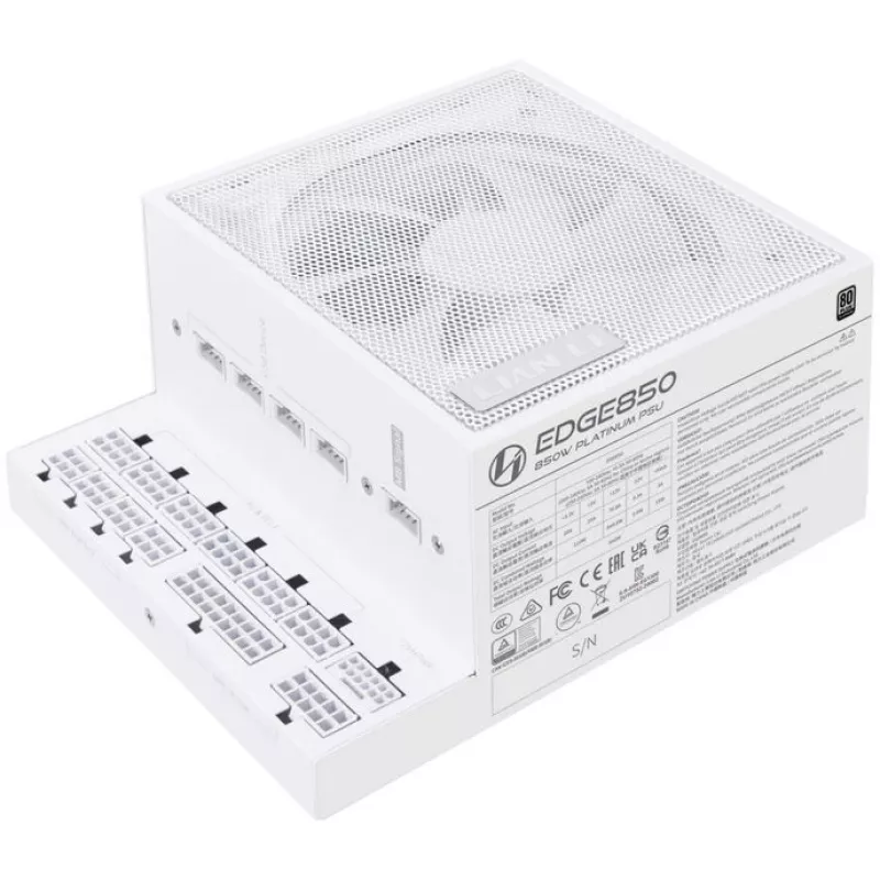 Zdroj Lian Li EDGE EG0850 850 W, 80 PLUS Platinum, ATX 3.1, PCIe 5.1, biely