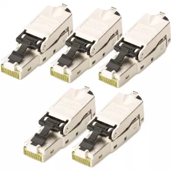 Digitus CAT 6A na mieste montovateľný konektor STP 5 kusov RJ-45 konektor Strieborná