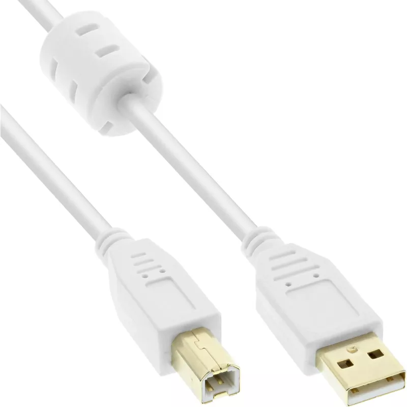 Microconnect USBAB2WF USB kábel USB 2.0 2 m USB A USB B biely