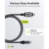 Ethernetový kábel USB-C 3.2 Gen2 konektor samec > RJ-45 konektor samec, LAN adaptér čierny/strieborný, 2 metre, pletený textilný plášť