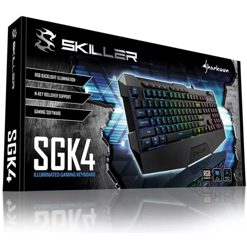 Sharkoon SKILLER SGK4 klávesnica Gaming USB QWERTZ nemecká čierna