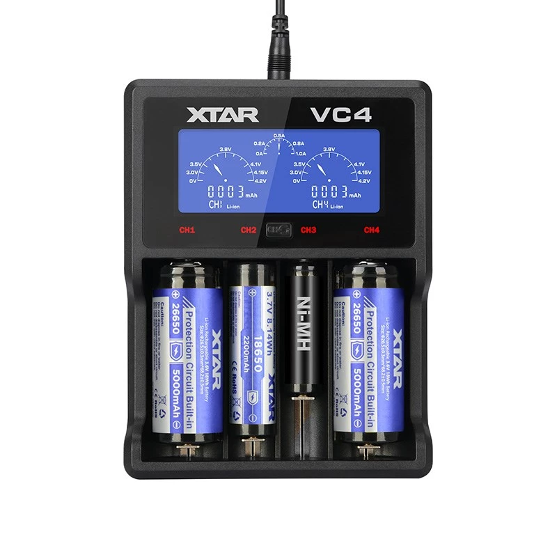 XTAR VC4 domáca nabíjačka akumulátorov USB