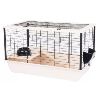 Klietka pre hlodavce INTER ZOO Bunny 80 De Luxe — plast, 78×48×50 cm, vrátane misky na krmivo