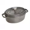Oválna kokota z liatiny Staub 29 cm, grafitovo sivá