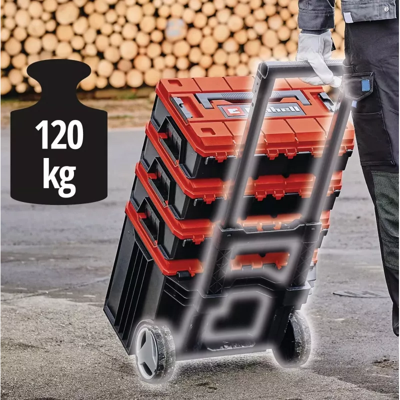 Kufrík na náradie Einhell E-Case Tower čierny červený polypropylén tepelne odolný proti striekajúcej vode