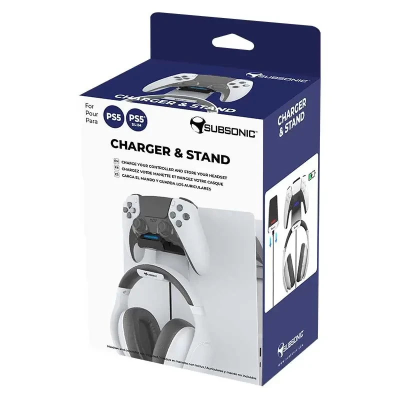 Subsonic SA5655 nabíjacia stanica pre ovládač PS5 so stojanom na slúchadlá