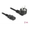 Napájací kábel DELOCK 81567 CEE 7/7 (ST) 90° na IEC C13, 2 m, 3x1,00 mm