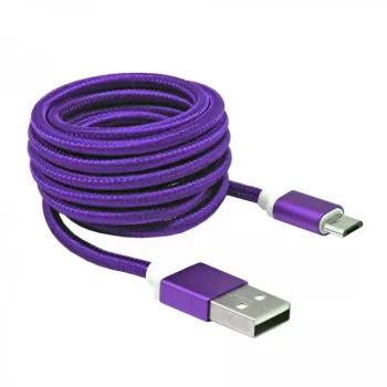 Sbox USB->Micro USB M/M 1m USB-10315U slivková fialová