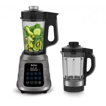 Stolový mixér Tefal BL985A31 — 1300 W, 1,75 l sklenená nádoba + 2 l Tritan nádoba, Trip'Ax 6-čepeľové nerezové nože, funkcia vákuového mixovania