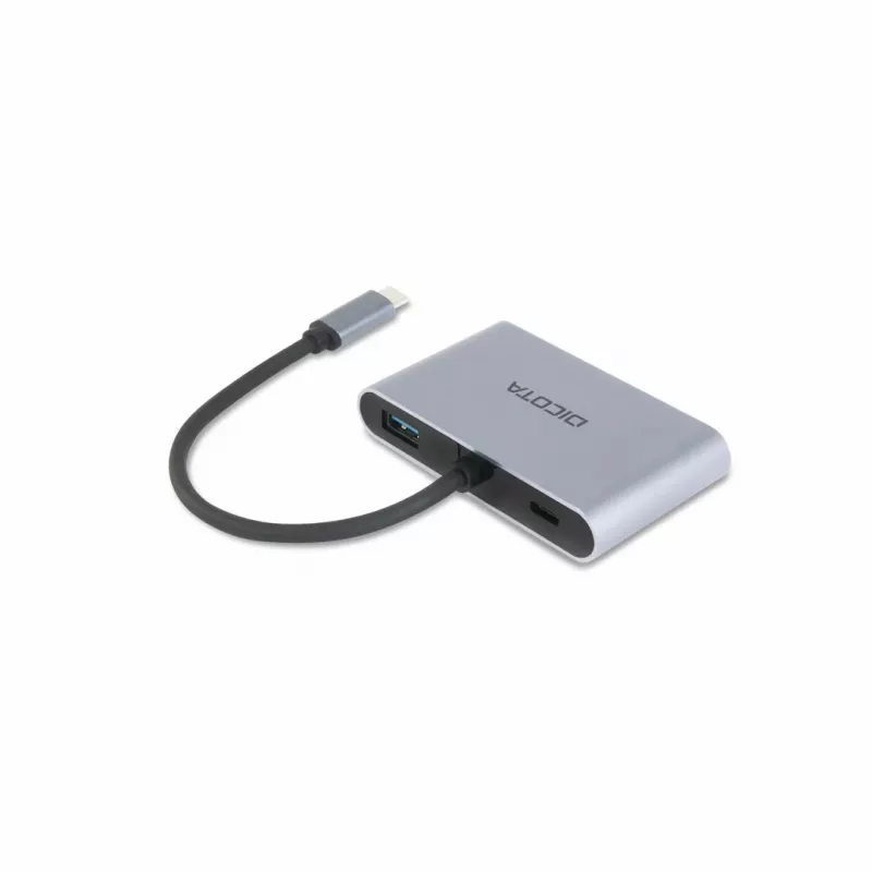 DICOTA D32064 dokovacia stanica pre mobilné zariadenia Tablet/Smartphone/Laptop strieborná