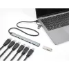Delock 64273 tenký 7-portový rozbočovač USB, USB Type-C alebo Type-A na 1x USB 5 Gb/s Type-A + 6x USB 2.0 Type-A