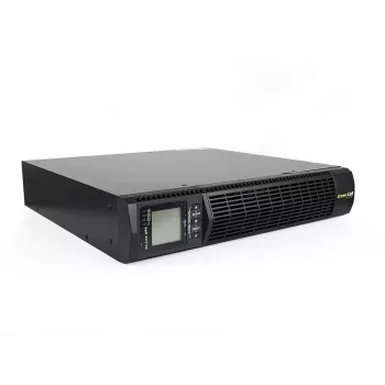 Záložný zdroj Green Cell UPS13 — Online dvojitá konverzia UPS, 1000 VA / 900 W, čistá sínusovka, 6 AC výstupov, LCD, 2×12V 9Ah batérie