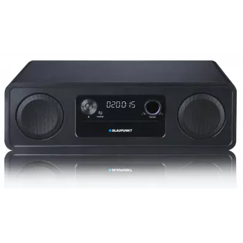 Micro HiFi systém BLAUPUNKT MS20BK — CD/MP3/WMA, Bluetooth 5.0, UKV, USB, MicroSD, 2×20W RMS, AUX, RCA, LED displej, 100–240V, čierna