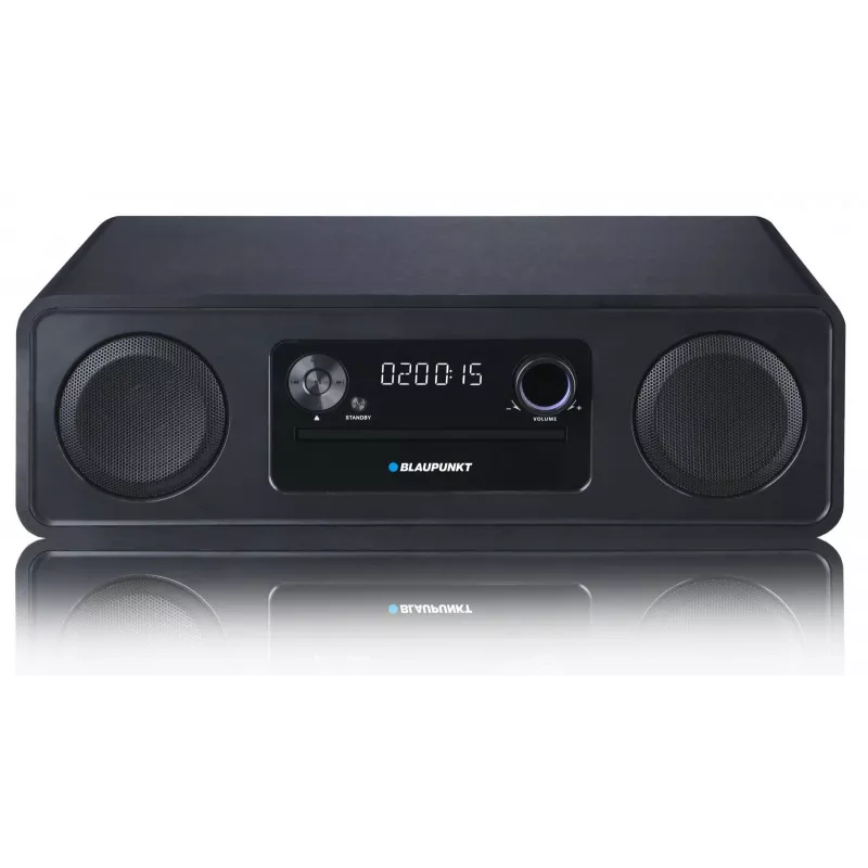 Blaupunkt MS20BK mikro Hi-Fi systém, Bluetooth, CD/CD-RW/MP3/WMA, rádio FM, USB, AUX, hodiny/budík, 120 W, čierny