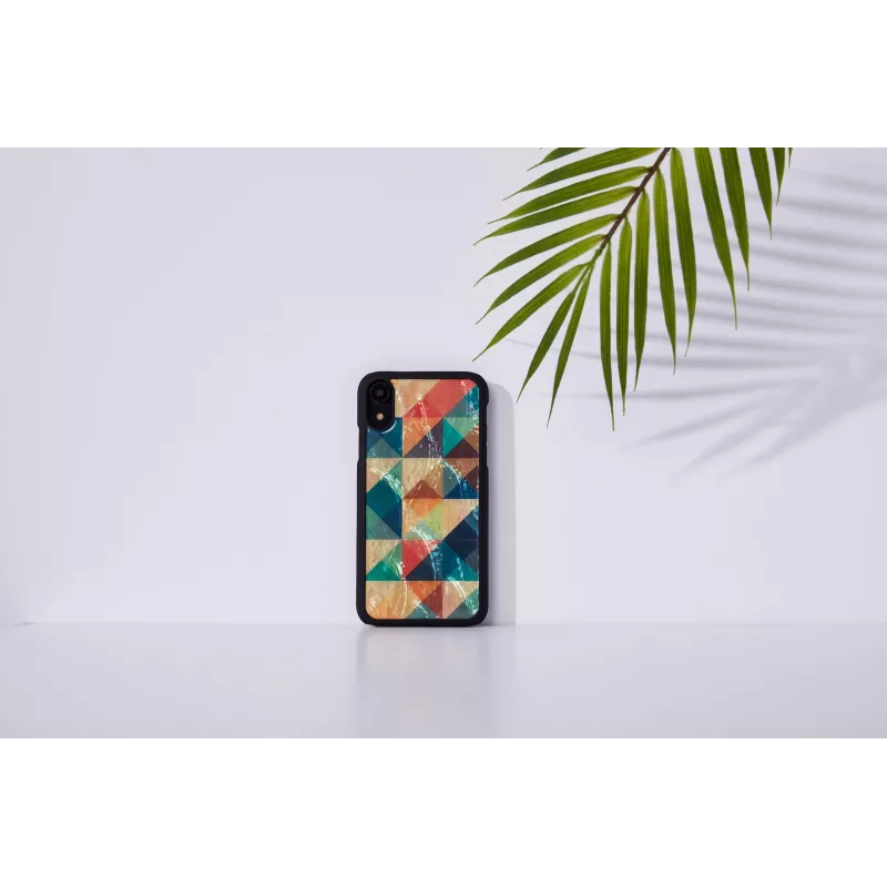 Puzdro na smartphone iKins pre iPhone XR — Mosaic čierna ochranné puzdro