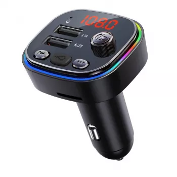 FM vysielač VAKOSS TC-B439K Bluetooth USB, 87,5–108 MHz, prehrávanie microSD/USB, 5V/3,1A výstup, RGB displej