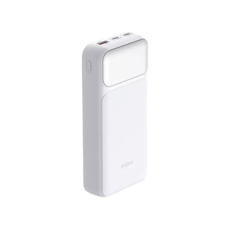 Powerbanka D-Link DPP-201 — 20000 mAh, 1× USB-A, 2× USB-C, biela