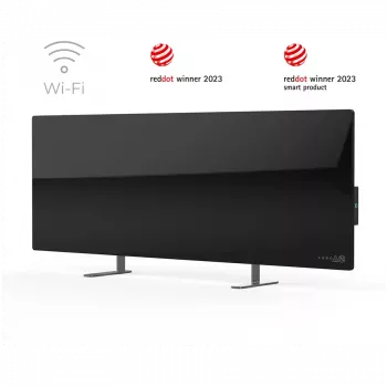 AENO Premium Eco Smart ohrievač, 700W, tvrdené sklo, infračervené + konvekčné vyhrievanie, typ konektora: Európa (typ E/F), ČIERNA