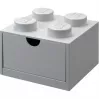 LEGO zásuvka na stôl 4, úložná krabica sivá, výstupky