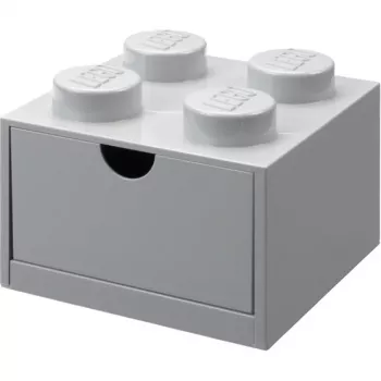 LEGO zásuvka na stôl 4, úložná krabica sivá, výstupky