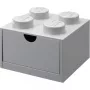 LEGO zásuvka na stôl 4, úložná krabica sivá, výstupky