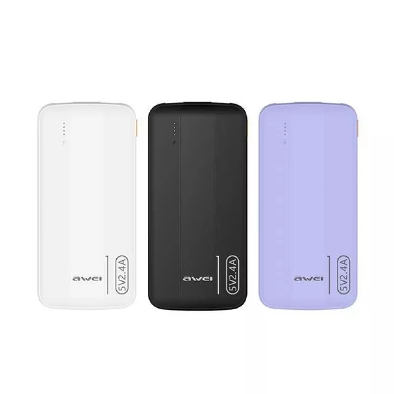 Awei PowerBank P20K 10000mAh čierna/čierna (10000mAh), powerbank, čierna