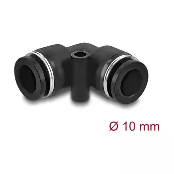 DeLOCK 60747 pneumatický konektor 10 mm uhlový 90° s montážnym otvorom