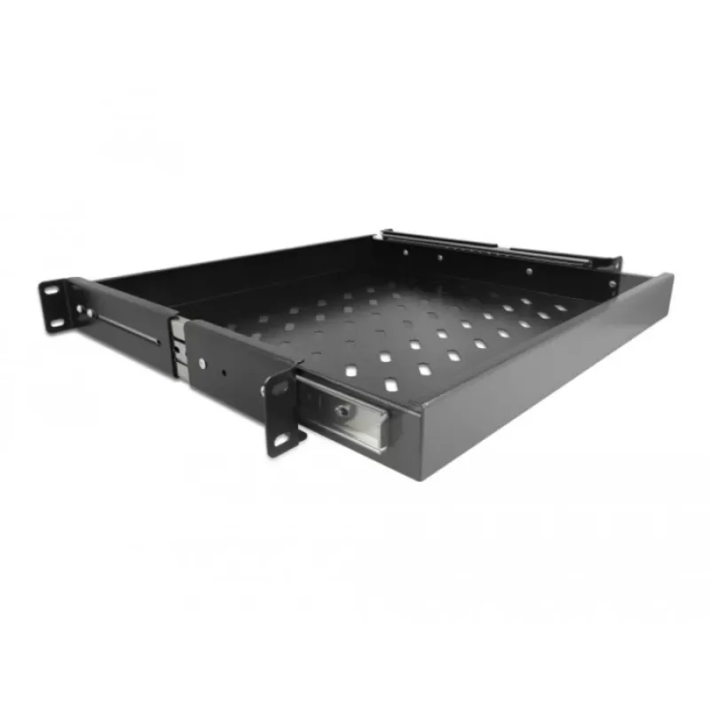 Delock - Rack zásuvka - čierna - 1U - 48,3 cm (19 palcov)
