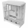 PC Midi Tower skriňa NZXT H9 Flow RGB+ — biela, podporuje ATX/EATX/Micro-ITX, tvrdené sklo, 3x140 mm vpredu + 1x120 mm vzadu ventilátory