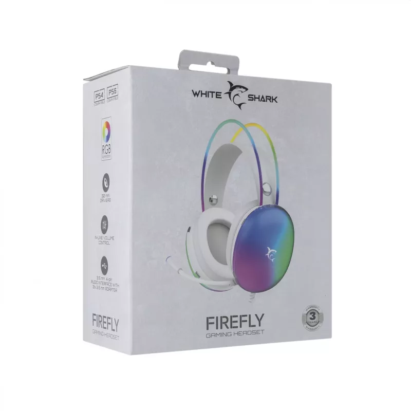 Slúchadlá White Shark GH-2342 Firefly biela