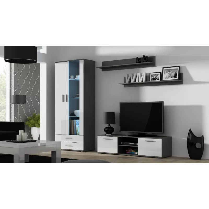 Cama TV stojan SOHO 140 sivý/biely lesklý