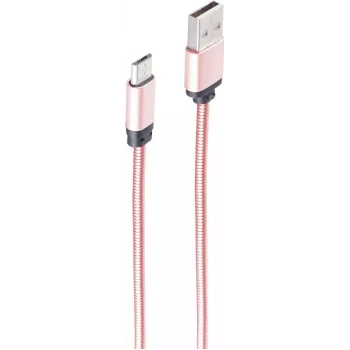 USB kábel ShiverPeaks BS14-11002 1m USB A Micro-USB B ružové zlato