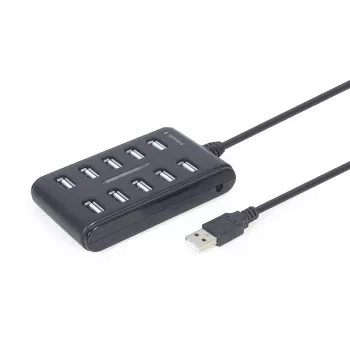 USB hub Gembird UHB-U2P10P-01 — 10-portový USB 2.0 hub