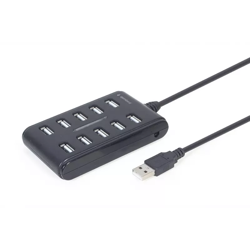 USB hub Gembird UHB-U2P10P-01 — 10-portový USB 2.0 hub