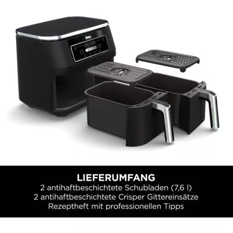 Ninja AF200EU fritéza dvojitá 7,6 L samostatná 2400 W teplovzdušná fritéza čierna